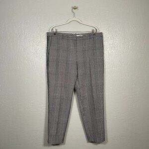 Hugo Boss Women 12 Black White Houndstooth Torominala Glen Plaid Ankle Trousers